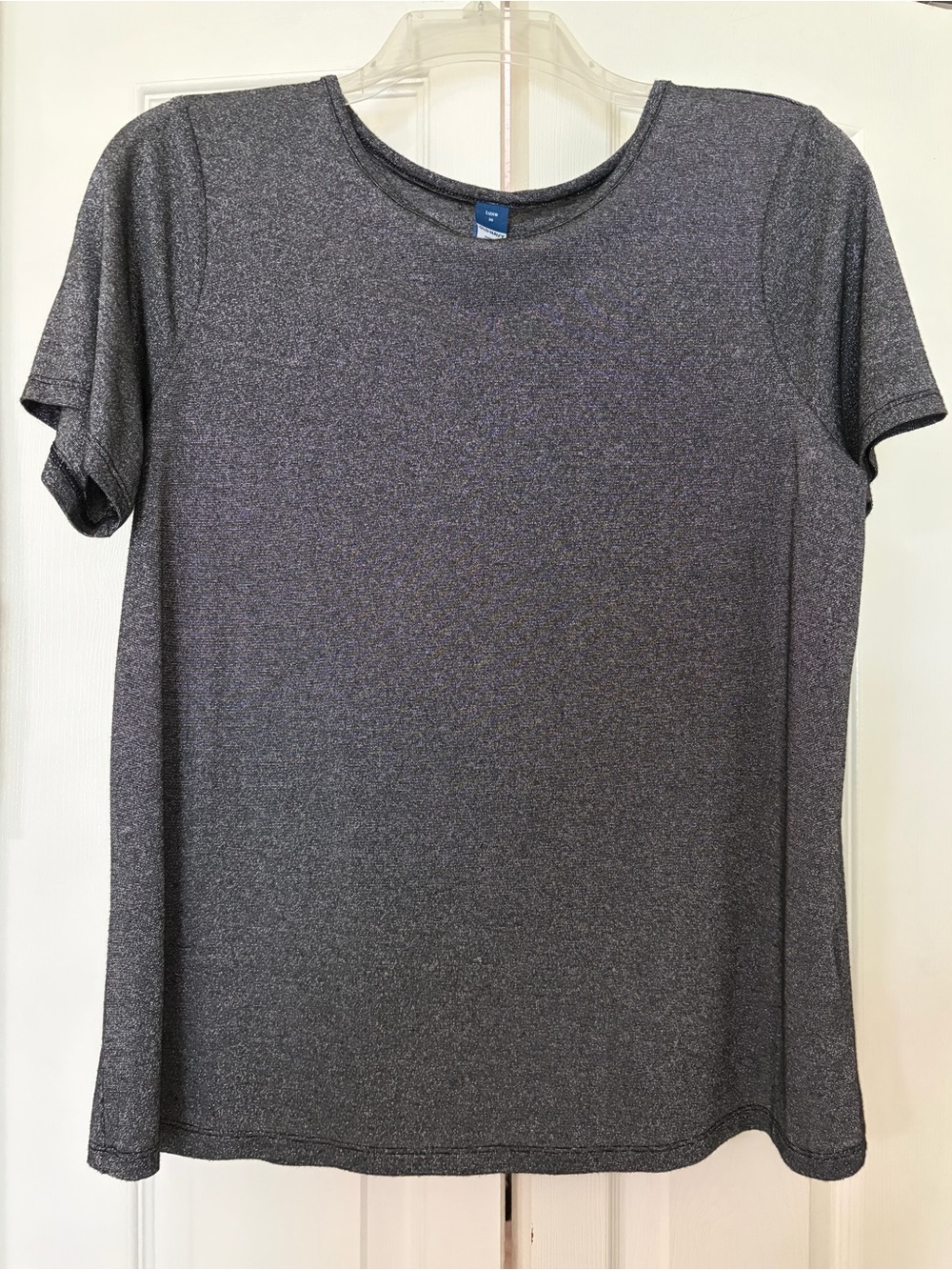 Old Navy Shimmery Charcoal Crew Neck Short Sleeve Tee